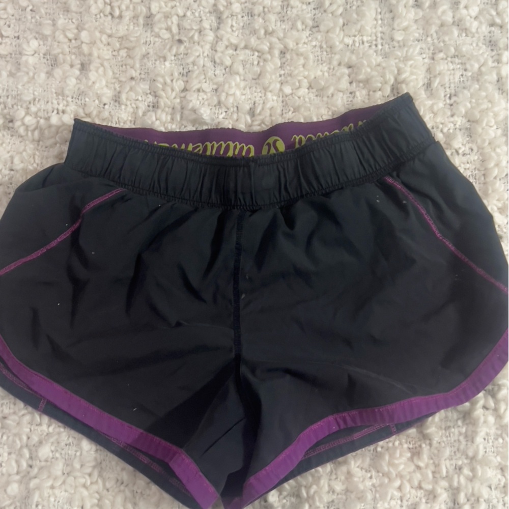 lululemon athletica Black and Purple Athletic Shorts